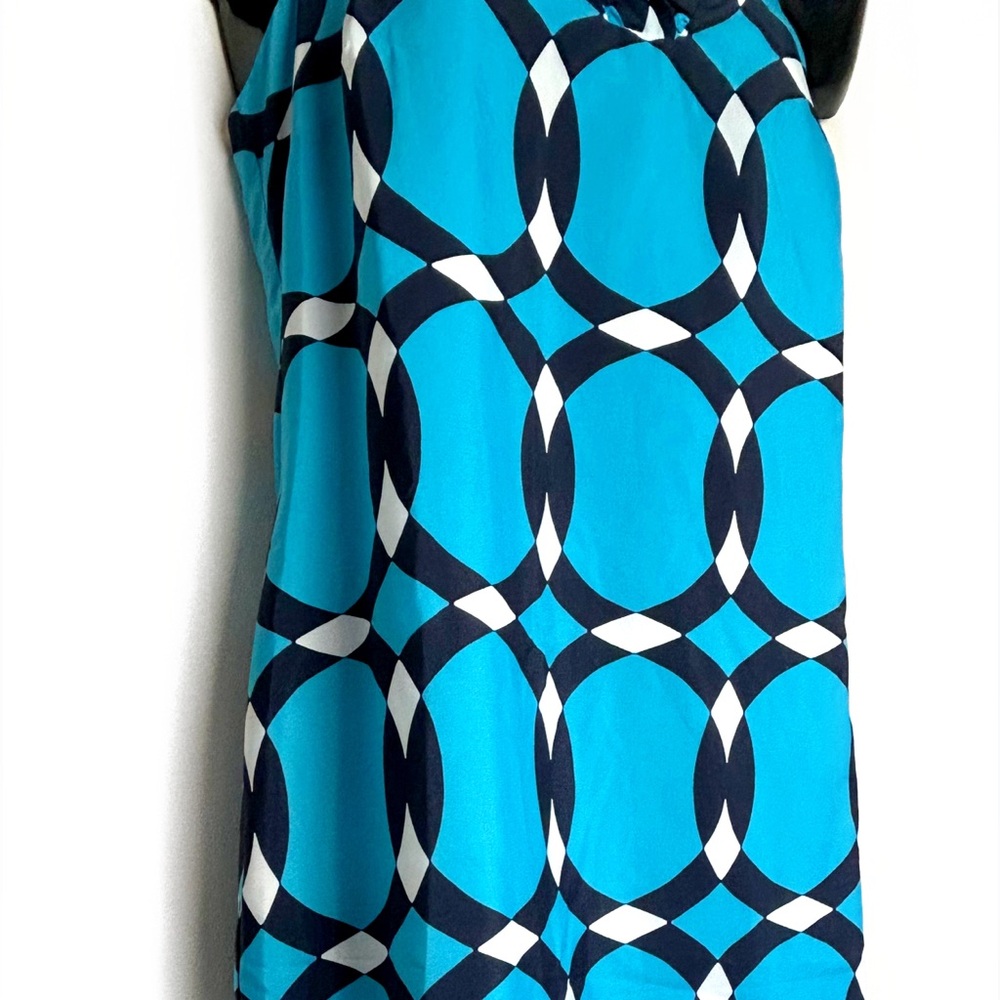 Turquoise Circle Print Mini Dress - Picture 4 of 12